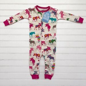 LITTLE BLUE HOUSE by HATLEY NWT Girls “I Moose Me Dreaming” Diaper Peep Pajamas